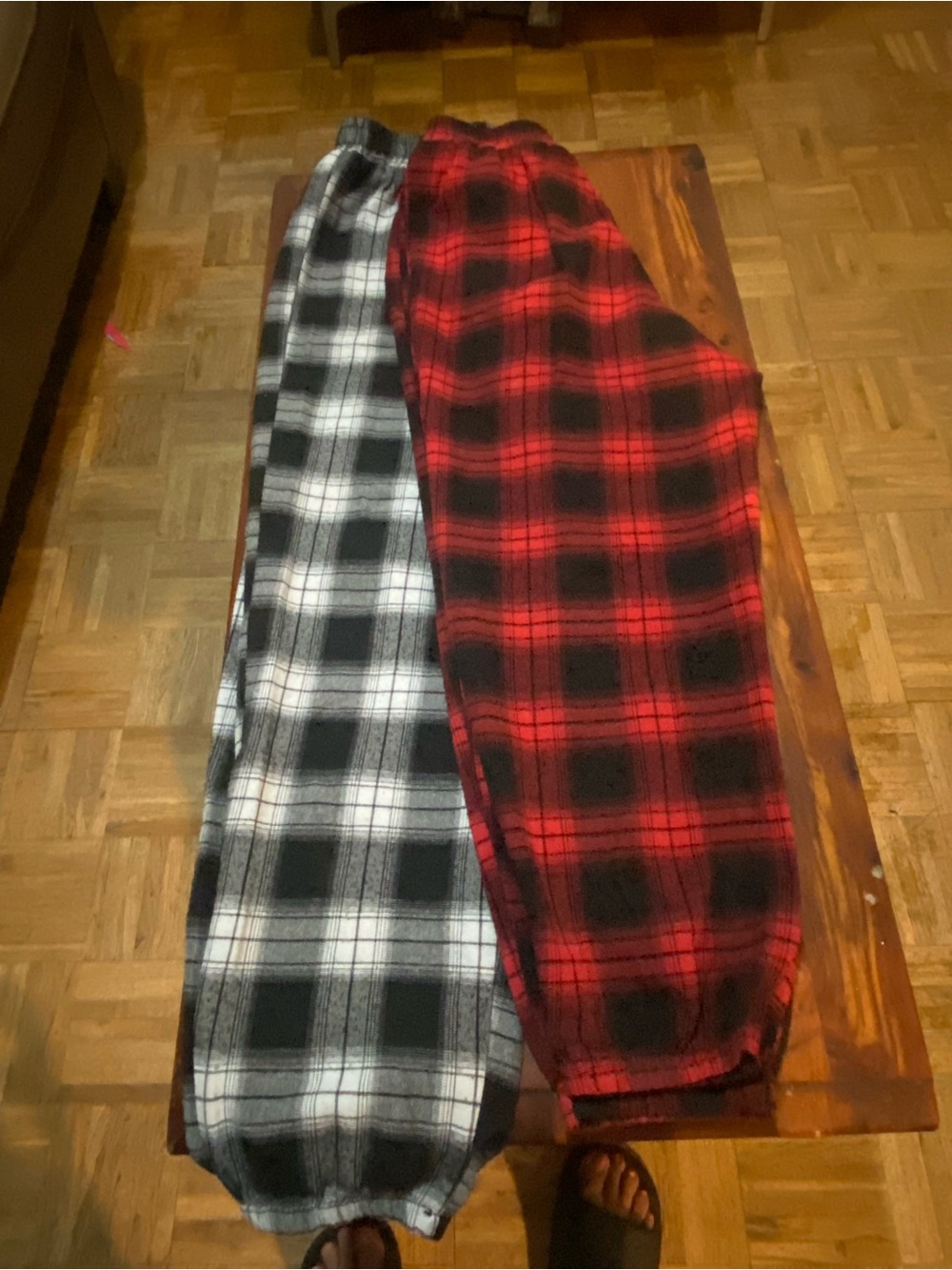 Women's Plaid Flannel Lounge Pants - Red & Black / White & Black